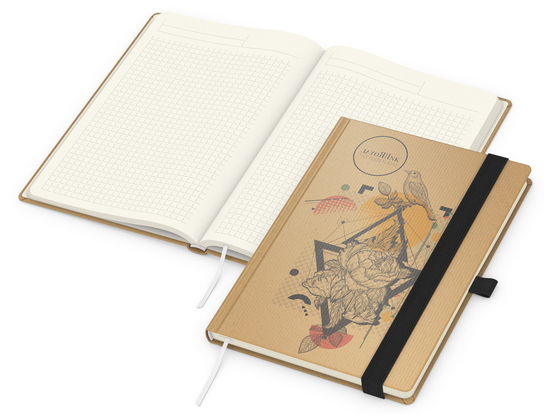 Notizbuch Match-Book Naturpapier-Hardcover individuell bedruckt