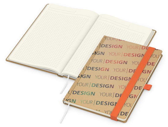 Notizbuch Match-Book Naturpapier-Hardcover individuell bedruckt