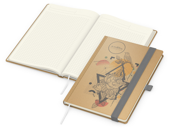Notizbuch Match-Book Naturpapier-Hardcover individuell bedruckt