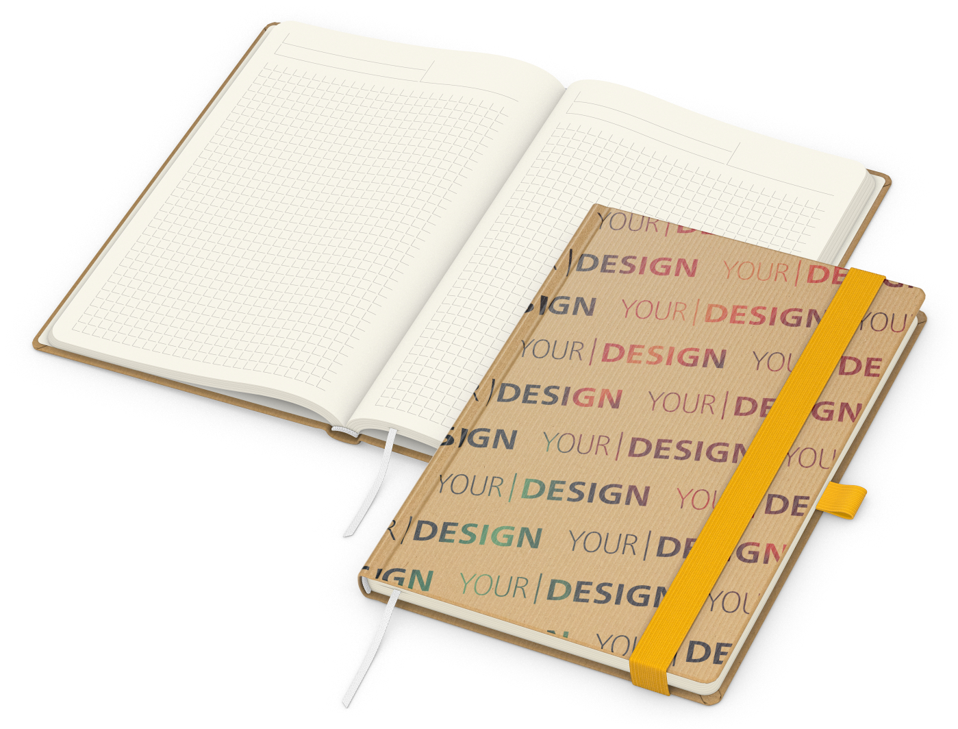 Notizbuch Match-Book Naturpapier-Hardcover individuell bedruckt