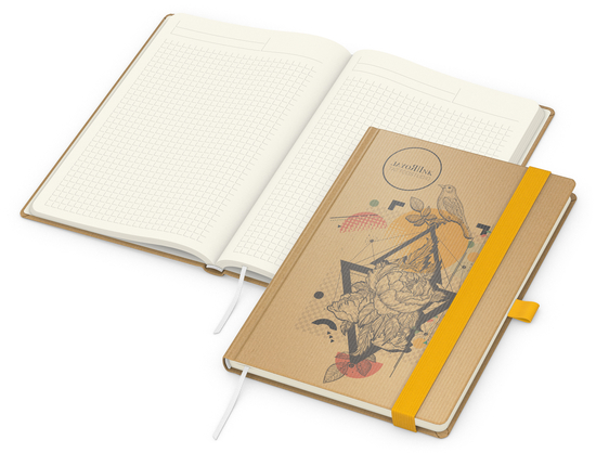Notizbuch Match-Book Naturpapier-Hardcover individuell bedruckt