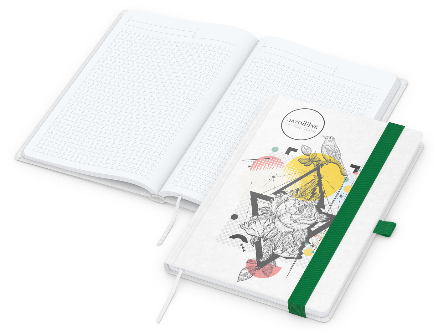 Notizbuch Match-Book Naturpapier-Hardcover individuell bedruckt