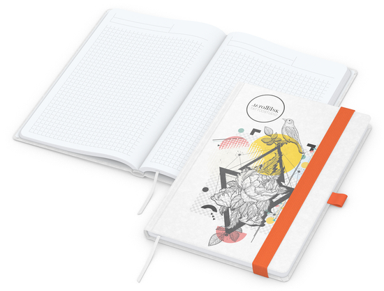 Notizbuch Match-Book Naturpapier-Hardcover individuell bedruckt