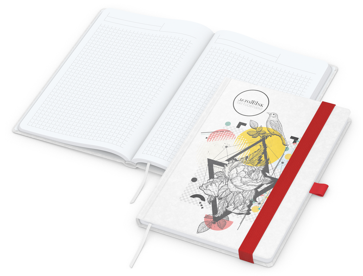 Notizbuch Match-Book Naturpapier-Hardcover individuell bedruckt