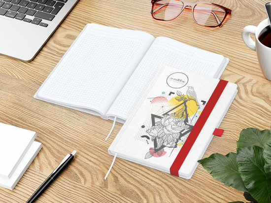 Notizbuch Match-Book Naturpapier-Hardcover individuell bedruckt