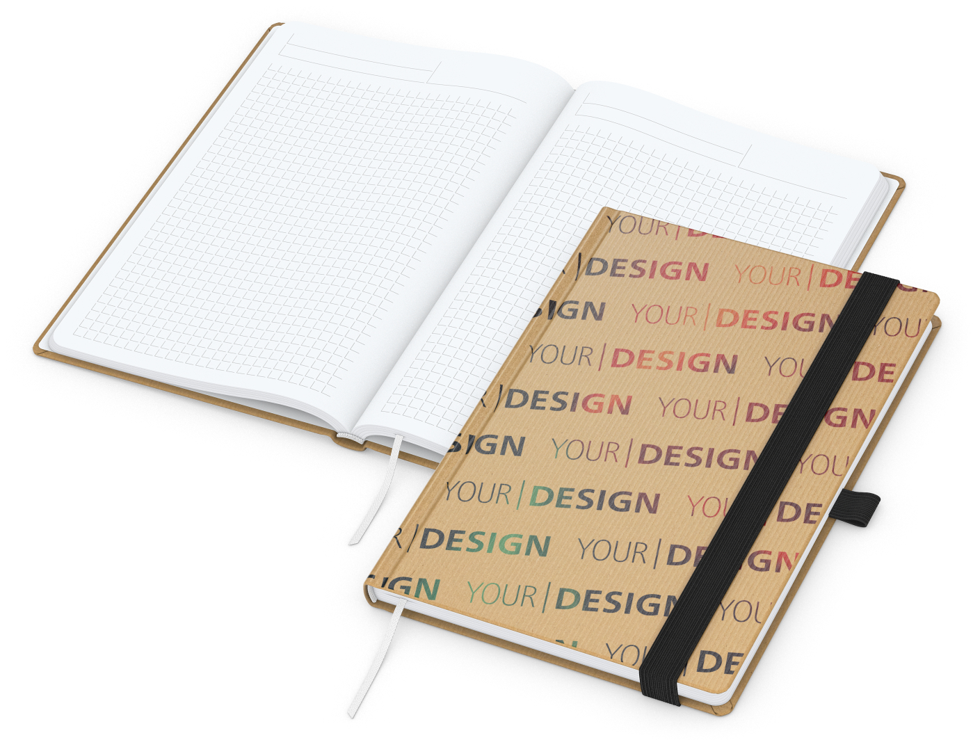 Notizbuch Match-Book Naturpapier-Hardcover individuell bedruckt