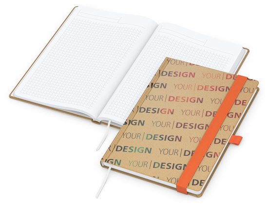 Notizbuch Match-Book Naturpapier-Hardcover individuell bedruckt