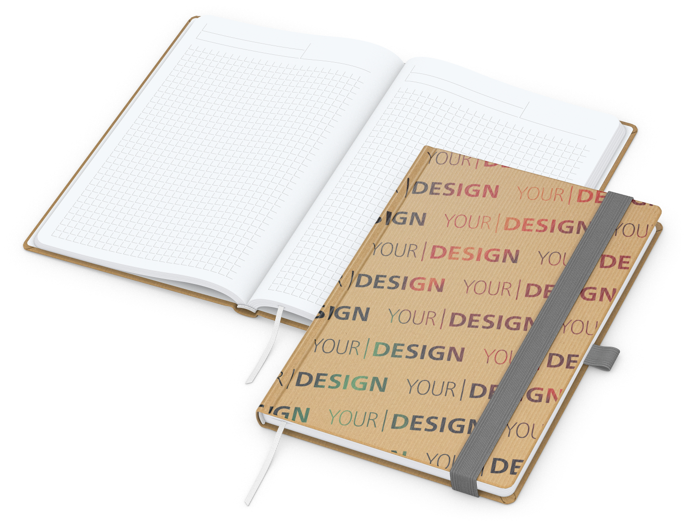 Notizbuch Match-Book Naturpapier-Hardcover individuell bedruckt
