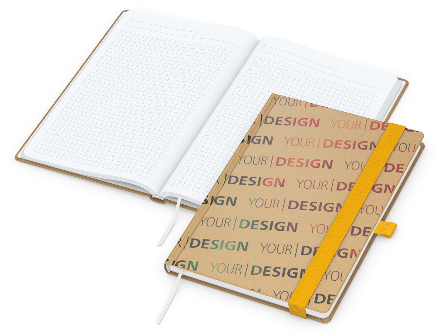 Notizbuch Match-Book Naturpapier-Hardcover individuell bedruckt