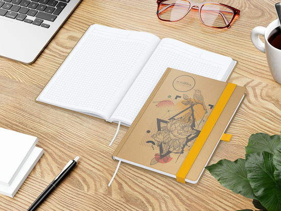 Notizbuch Match-Book Naturpapier-Hardcover individuell bedruckt