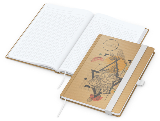 Notizbuch Match-Book Naturpapier-Hardcover individuell bedruckt