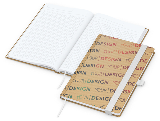 Notizbuch Match-Book Naturpapier-Hardcover individuell bedruckt