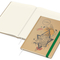 Notizbuch Match-Book Naturpapier-Hardcover individuell bedruckt, DIN A4, Papierfarbe/Lineatur Cremefarben/Winkelkaro, Einband-Papierfarbe Braun