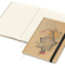 Notizbuch Match-Book Naturpapier-Hardcover individuell bedruckt, DIN A4, Papierfarbe/Lineatur Cremefarben/Winkelkaro, Einband-Papierfarbe Braun