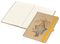 Notizbuch Match-Book Naturpapier-Hardcover individuell bedruckt, DIN A4, Papierfarbe/Lineatur Cremefarben/Winkelkaro, Einband-Papierfarbe Braun