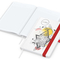 Notizbuch Match-Book Naturpapier-Hardcover individuell bedruckt, DIN A5, Papierfarbe/Lineatur Hochweiß/Winkelkaro, Einband-Papierfarbe Weiß