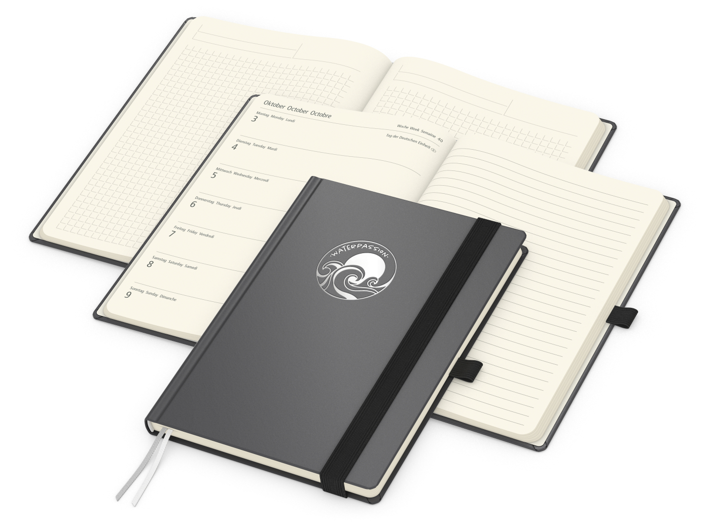 Wochenkalender links + Notizen rechts Vision-Hybrid Kunstleder-Hardcover A5
