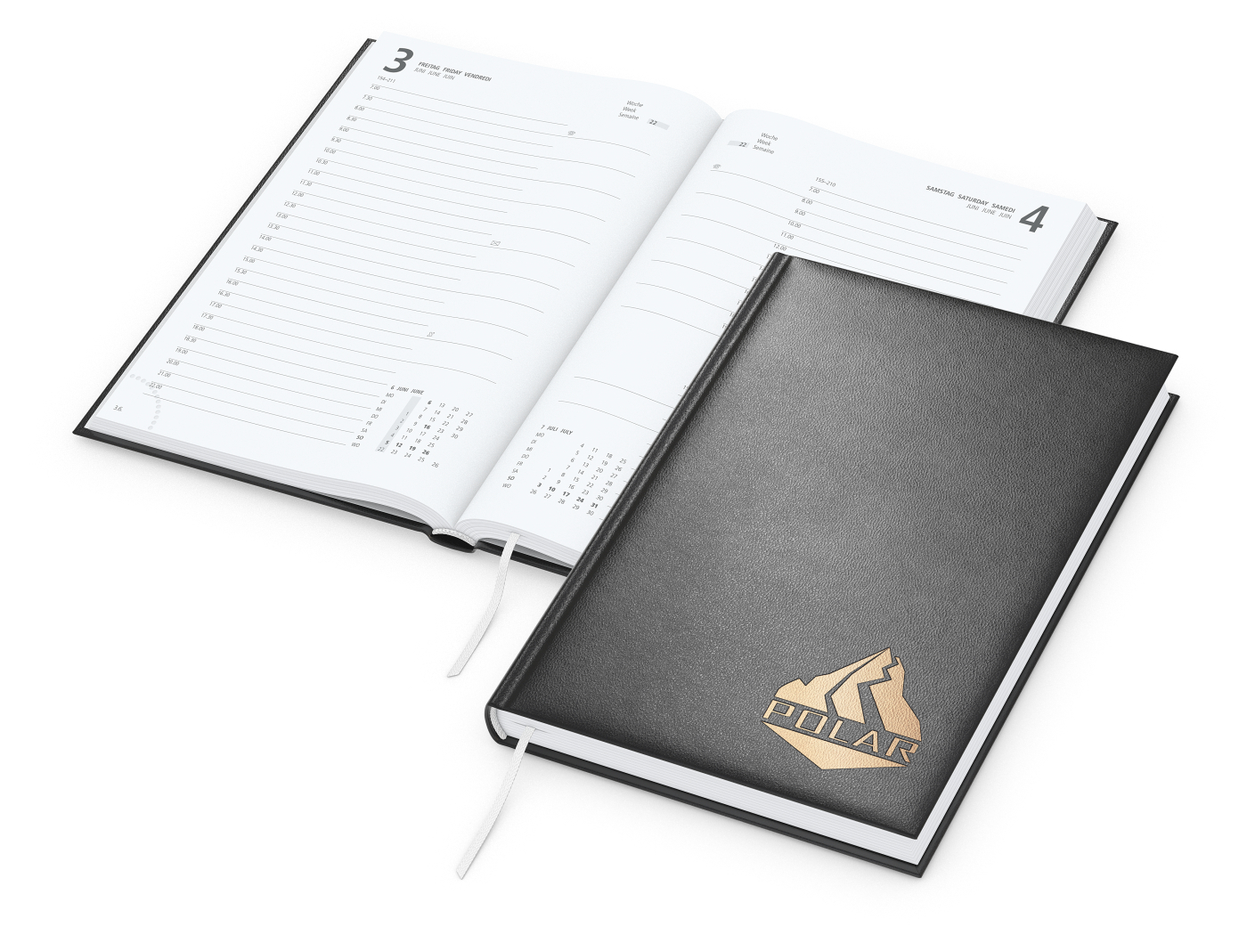 Tageskalender Advance Mo.–So. je 1 Seite Kunstleder-Hardcover