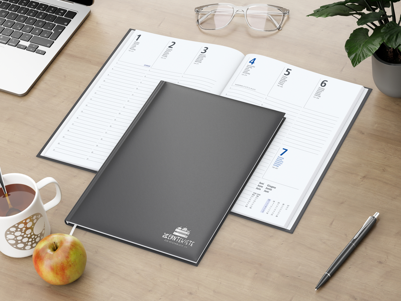 Wochenkalender Media 175 × 245 mm Kunstleder-Hardcover matt