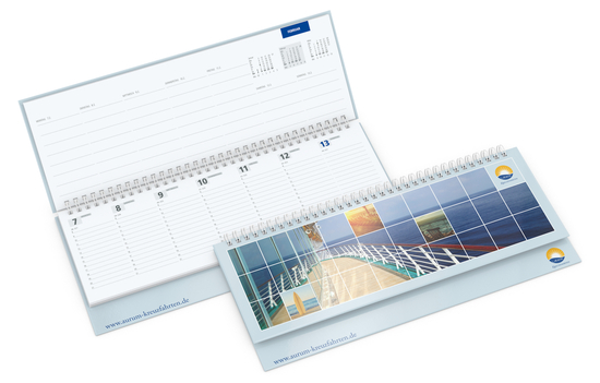 Tisch-Querkalender Master 1 Woche = 2 Seiten 8–21 Uhr