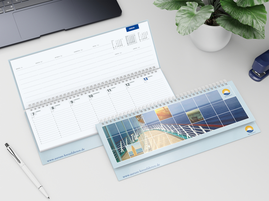 Tisch-Querkalender Master 1 Woche = 2 Seiten 8–21 Uhr