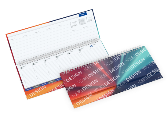 Tisch-Querkalender Master Monatsregister 1 Woche = 2 Seiten 8–21 Uhr