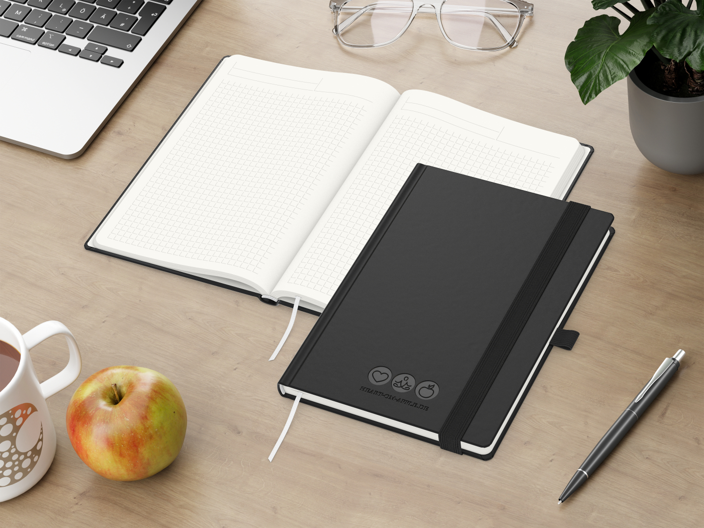 Notizbuch Organic-Book RECYCLING Apfelleder-Hardcover farbig A5