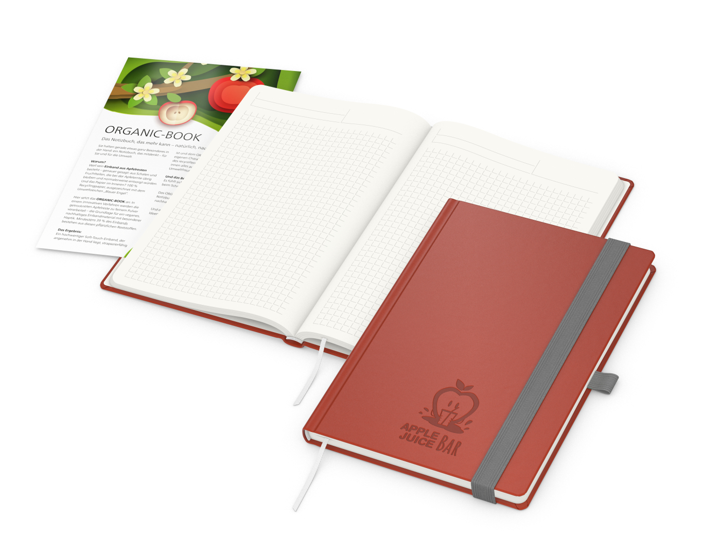 Notizbuch Organic-Book RECYCLING Apfelleder-Hardcover farbig A5