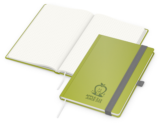 Notizbuch Organic-Book RECYCLING Apfelleder-Hardcover farbig A5