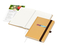 Notizbuch Organic-Book RECYCLING Apfelleder-Hardcover farbig A5, Lineatur Winkelkaro, Material-Infoblatt ja, Siebdruck-Digital inkl.