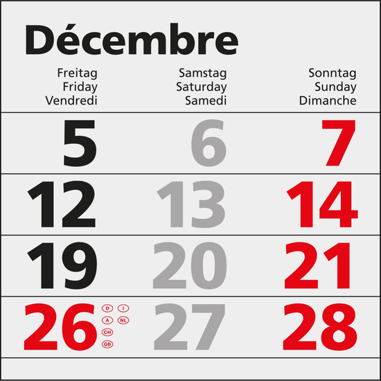 4-Monatskalender Einblatt Mega 4 A Schrift klassisch