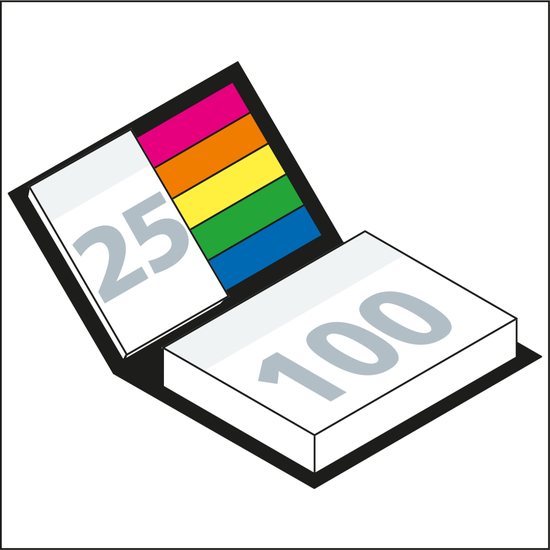 Haftnotiz-Set Wien Innenteil schwarz 100/25 Haftzettel