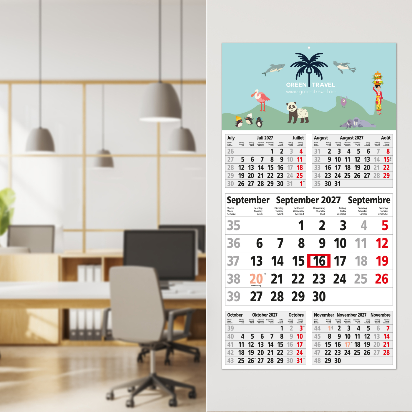 5-Monatskalender Einblatt Budget 5 großer laufender Monat