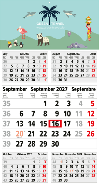5-Monatskalender Einblatt Budget 5 großer laufender Monat