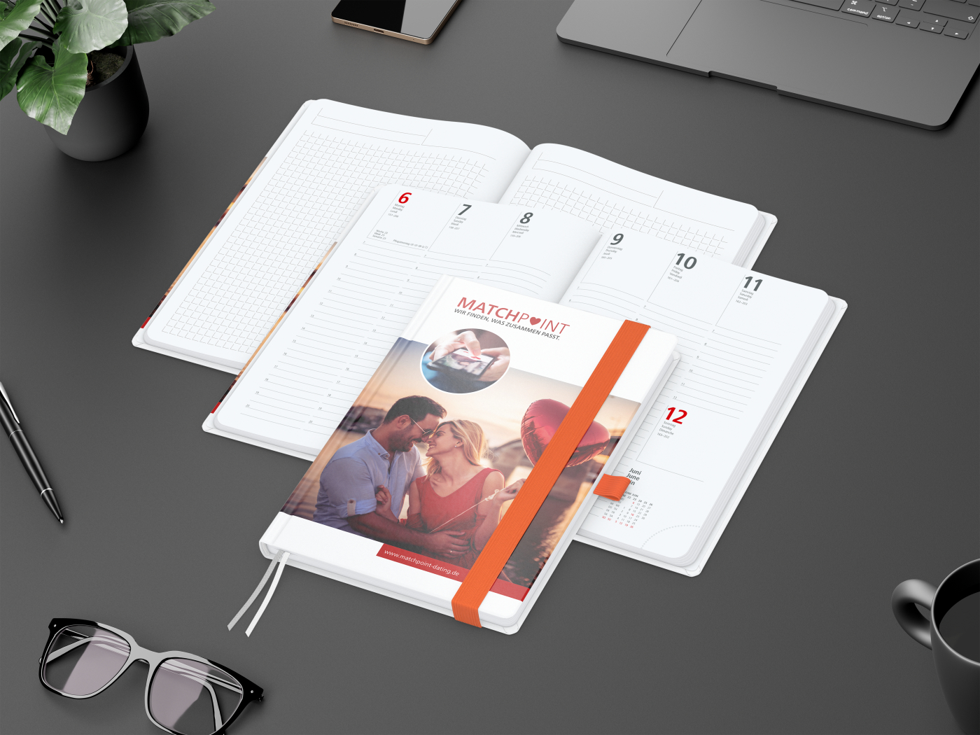 Wochenplaner Match-Hybrid White A5 Cover-Star Bestseller