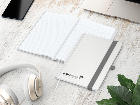 Notizbuch Vision-Book White A5 Bestseller inkl. Prägung