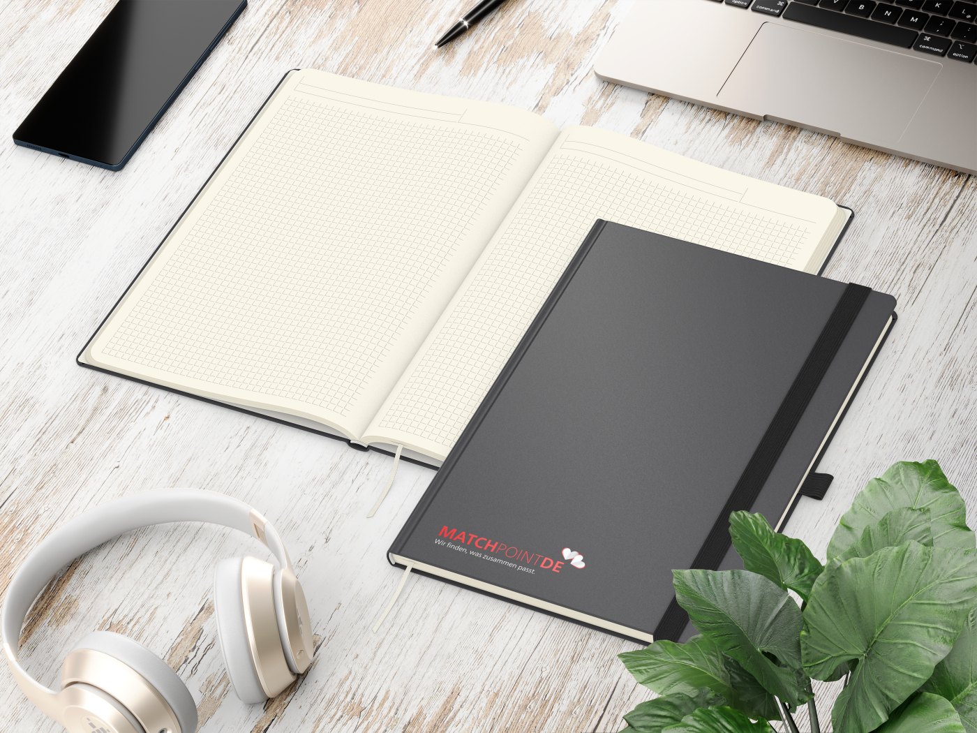 Notizbuch Vision-Book Creme A4 Bestseller inkl. Siebdruck-Digital