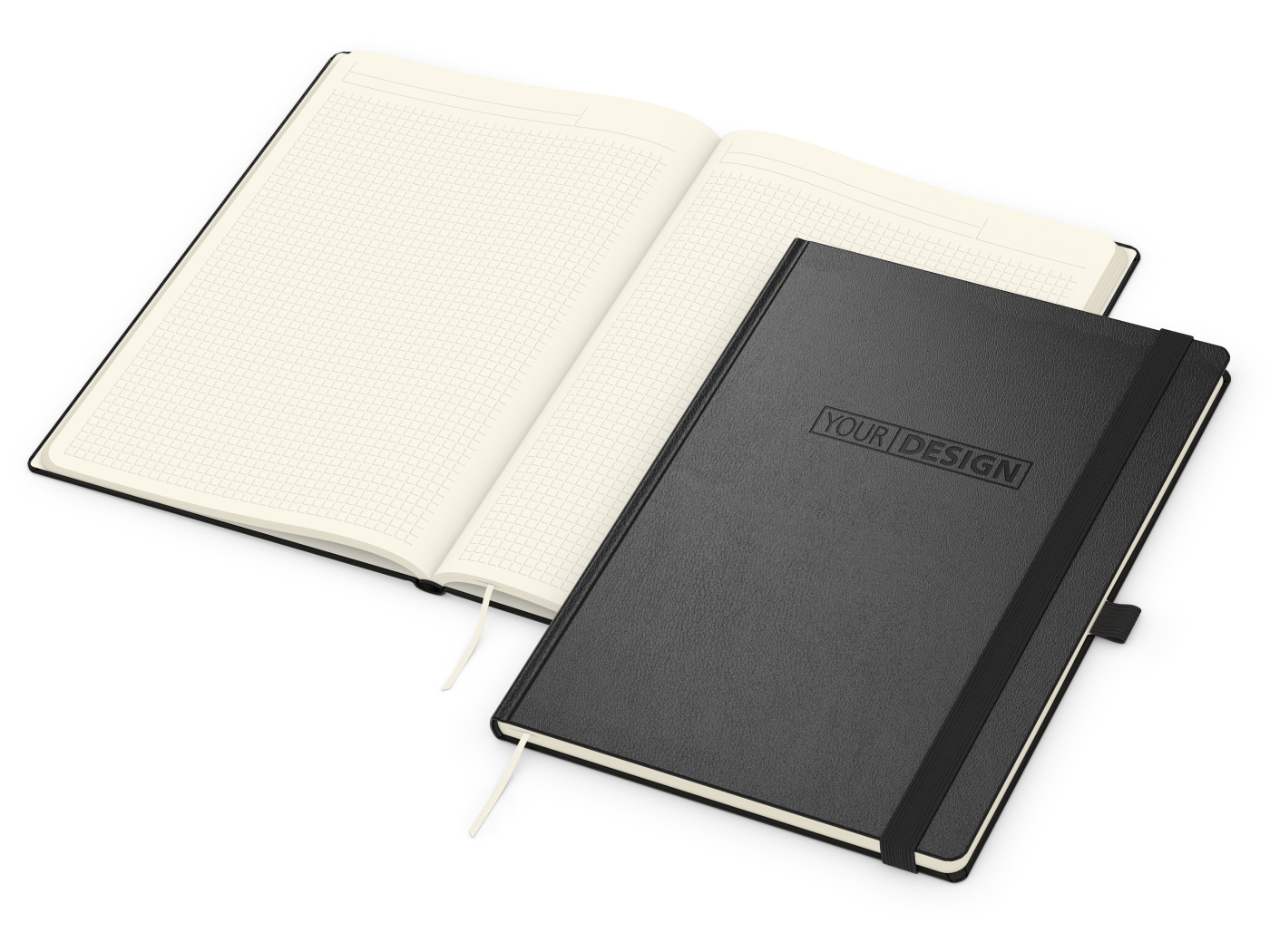 Notizbuch Mind-Book Kunstleder-Hardcover genarbt-farbig