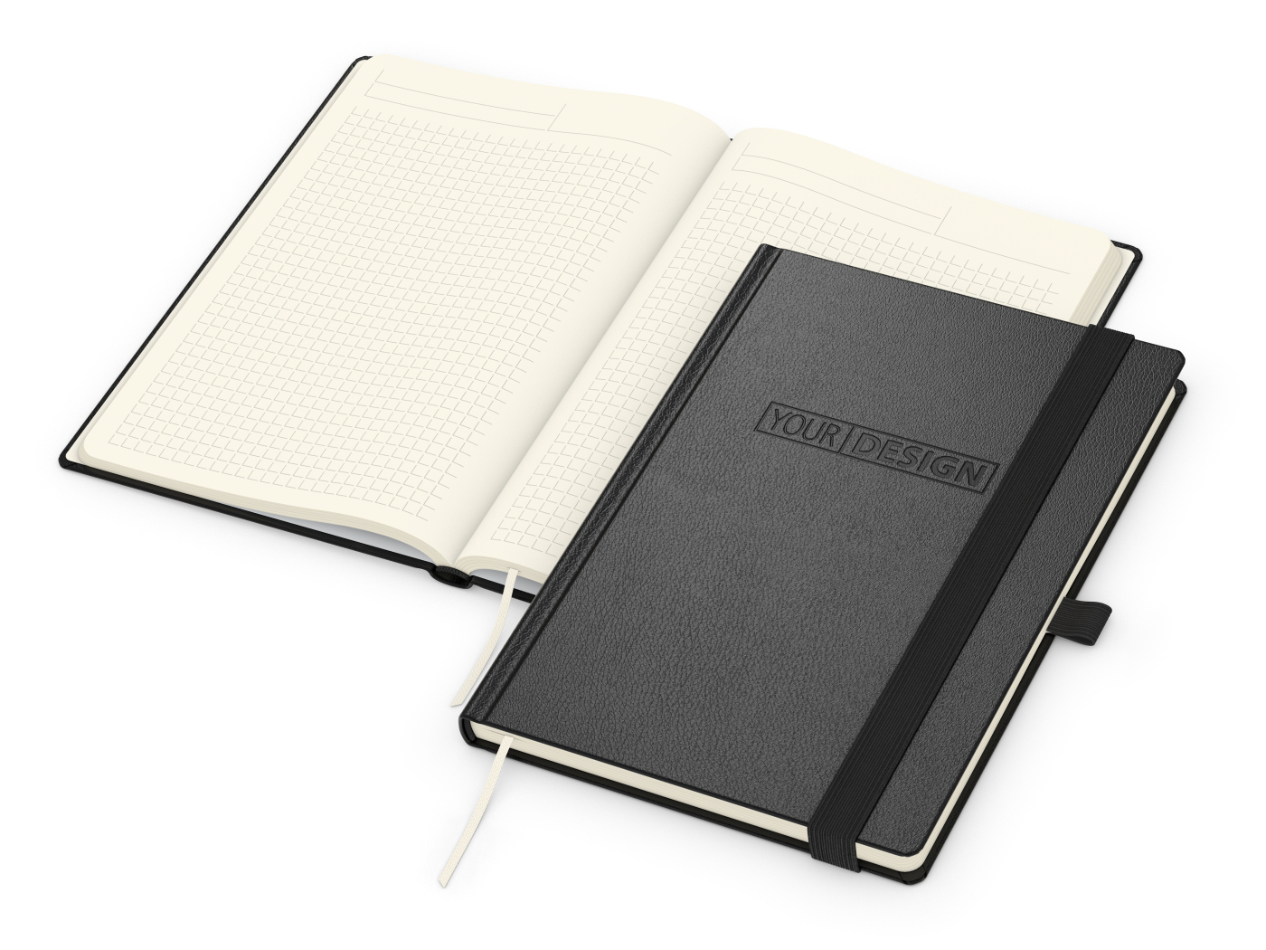 Notizbuch Mind-Book Kunstleder-Hardcover genarbt-farbig