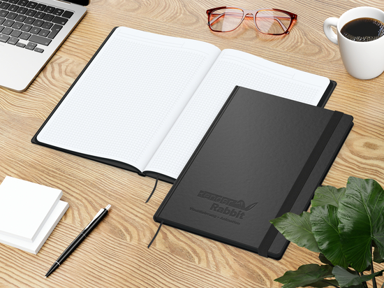 Notizbuch Hardcover Black-Book Ausstattung schwarz