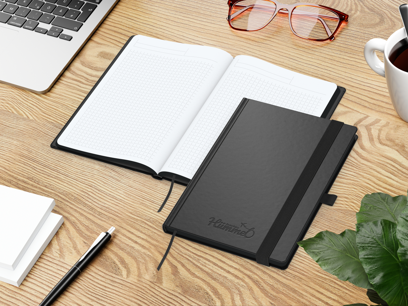 Notizbuch Hardcover Black-Book Ausstattung schwarz