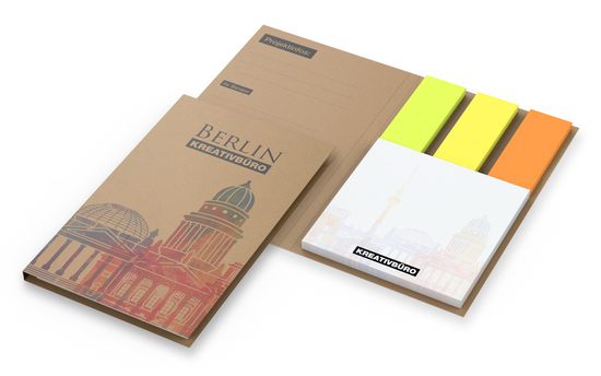 Haftnotiz-Set Berlin Naturkarton mit Brillantmarker
