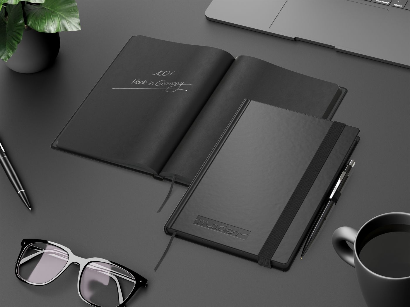 Notizbuch Hardcover Night-Book Seiten schwarz A5