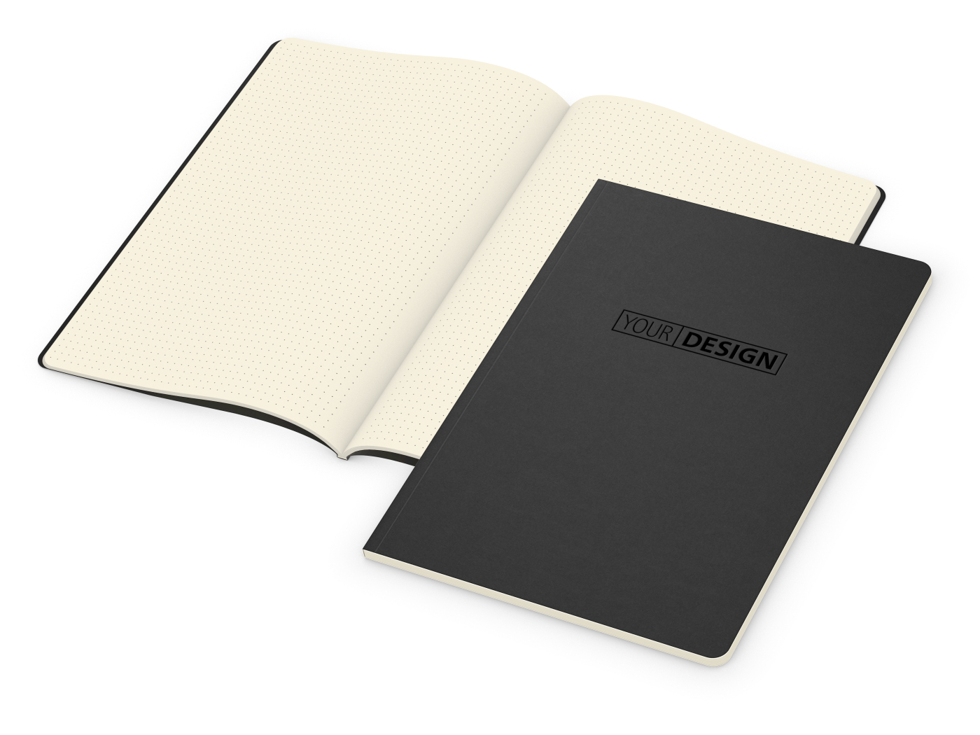 Notizbuch Copy-Book Seiten cremefarben Naturkarton-Softcover farbig