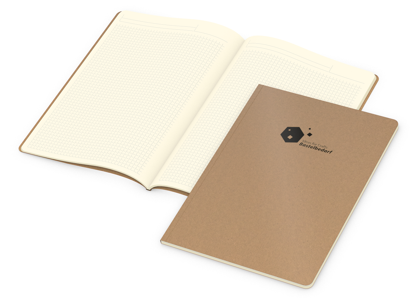 Notizbuch Copy-Book Seiten cremefarben Naturkarton-Softcover farbig