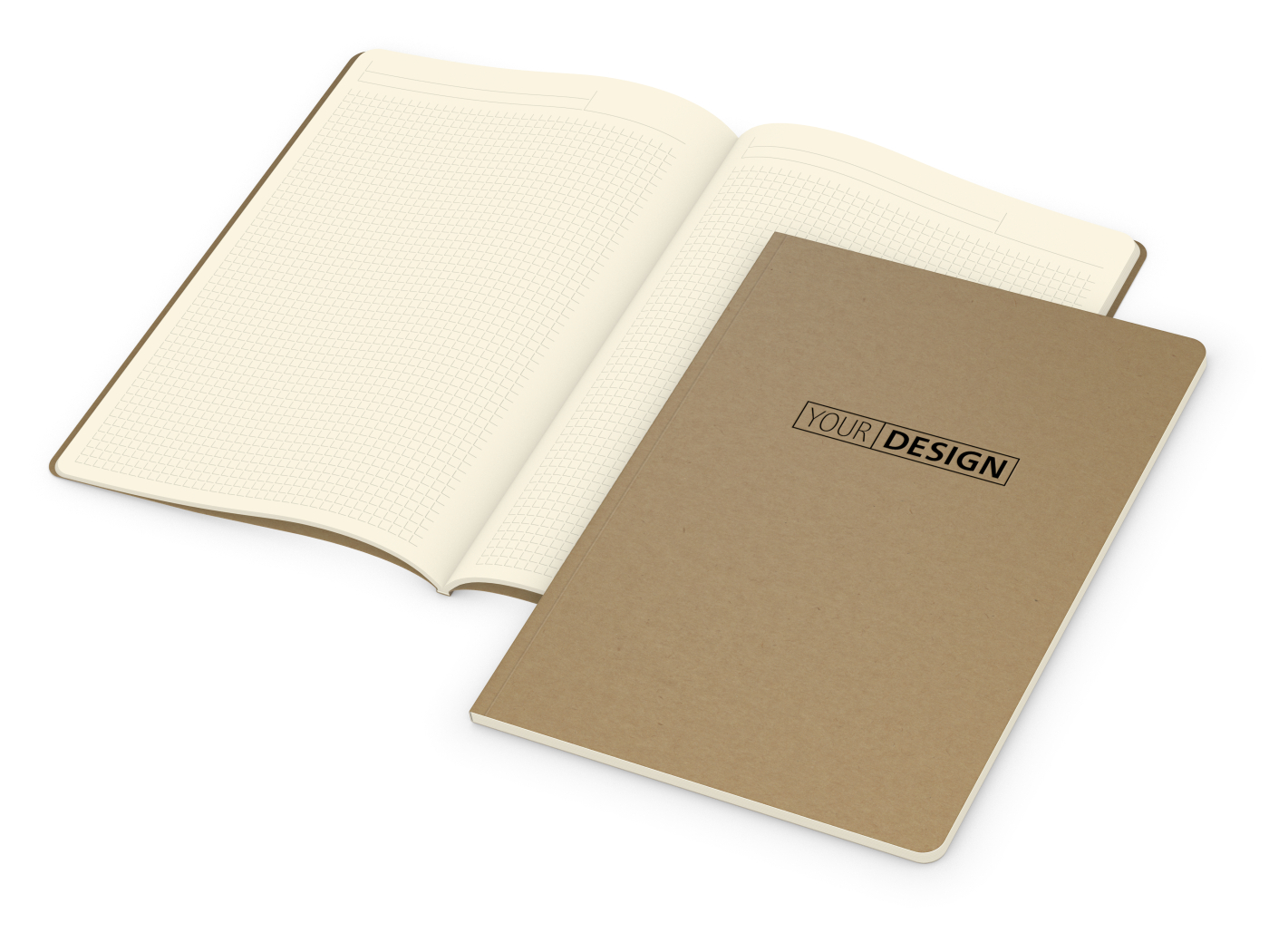 Notizbuch Copy-Book Seiten cremefarben Naturkarton-Softcover farbig