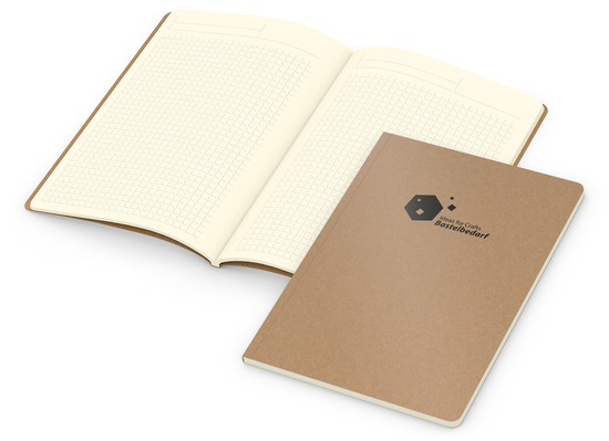 Notizbuch Copy-Book Seiten cremefarben Naturkarton-Softcover farbig