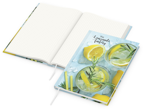 Notizbuch Note-Book RECYCLING Ecken spitz Papier-Hardcover individuell bedruckt