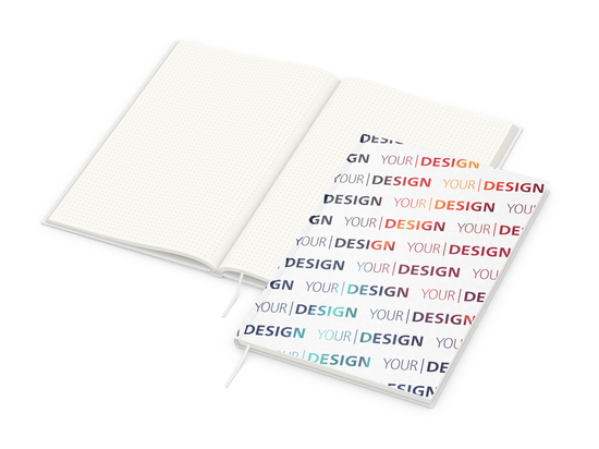 Notizbuch Note-Book RECYCLING Ecken spitz Papier-Hardcover individuell bedruckt