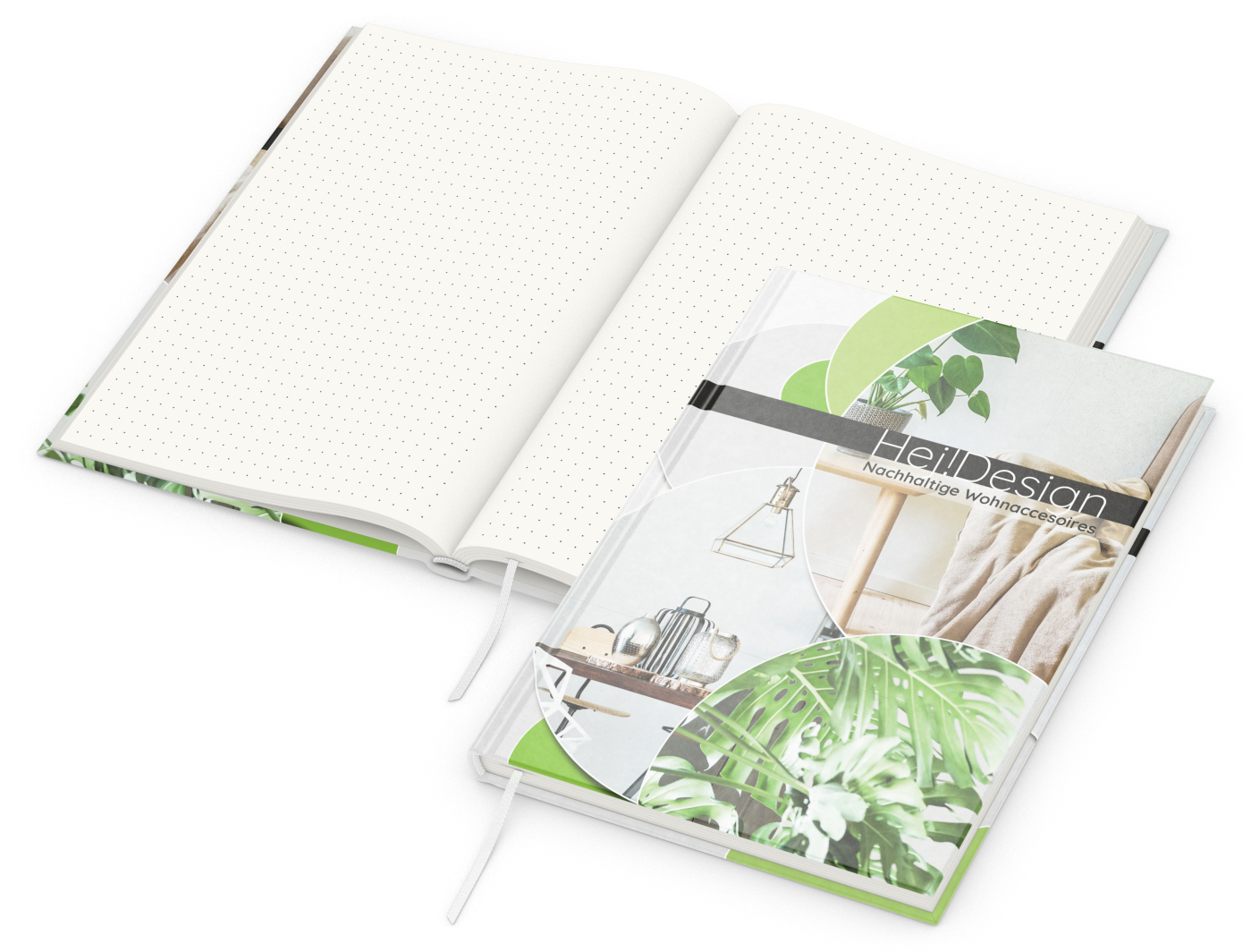 Notizbuch Note-Book RECYCLING Ecken spitz Papier-Hardcover individuell bedruckt